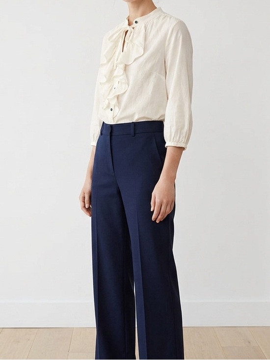 Ralph Lauren Tops - Ralph Lauren Ivory Ruffle Front Blouse